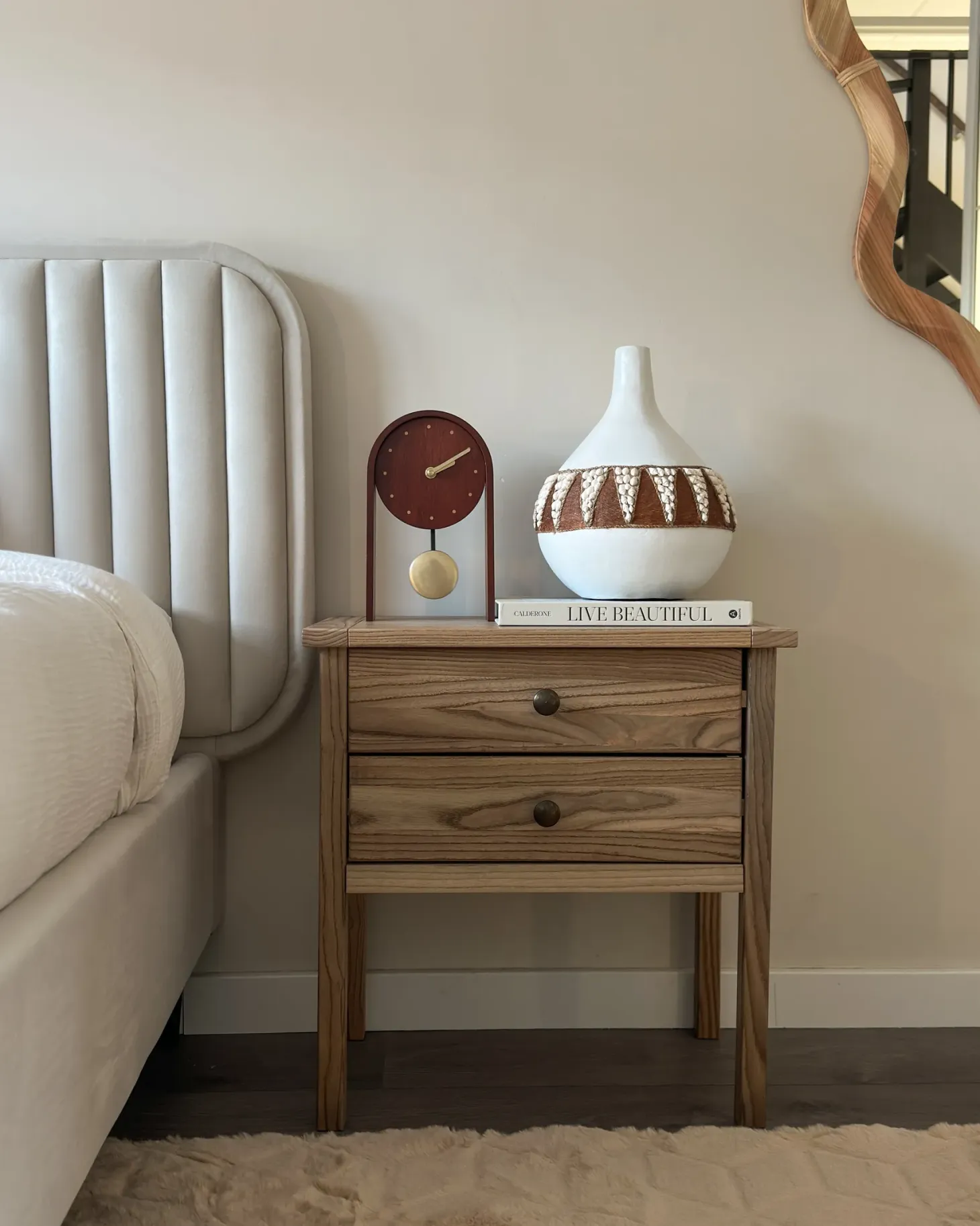 Wazon dekoracyjny SIMPANG Ceramika 33 cm Biały