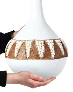 Wazon dekoracyjny SIMPANG Ceramika 33 cm Biały
