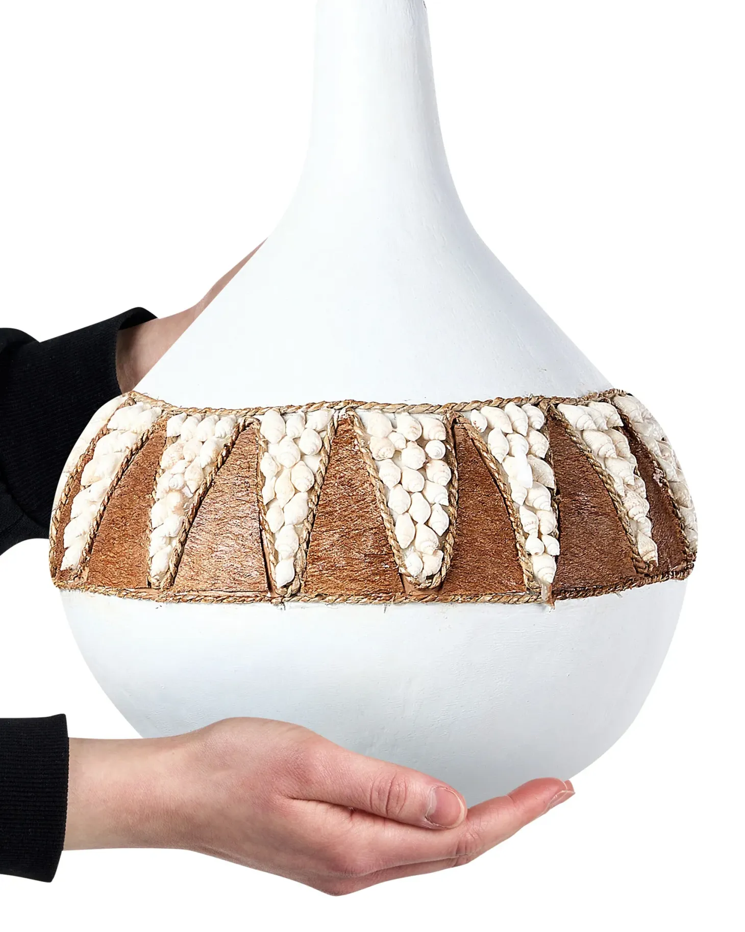 Wazon dekoracyjny SIMPANG Ceramika 33 cm Biały