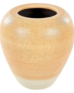 Wazon dekoracyjny SKIONE Ceramika 34 cm Jasnobrązowy