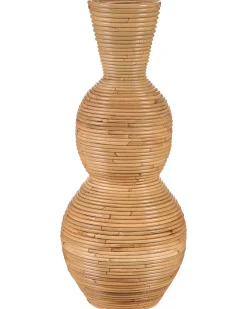 Wazon dekoracyjny SYMI Rattan 70 cm Naturalny