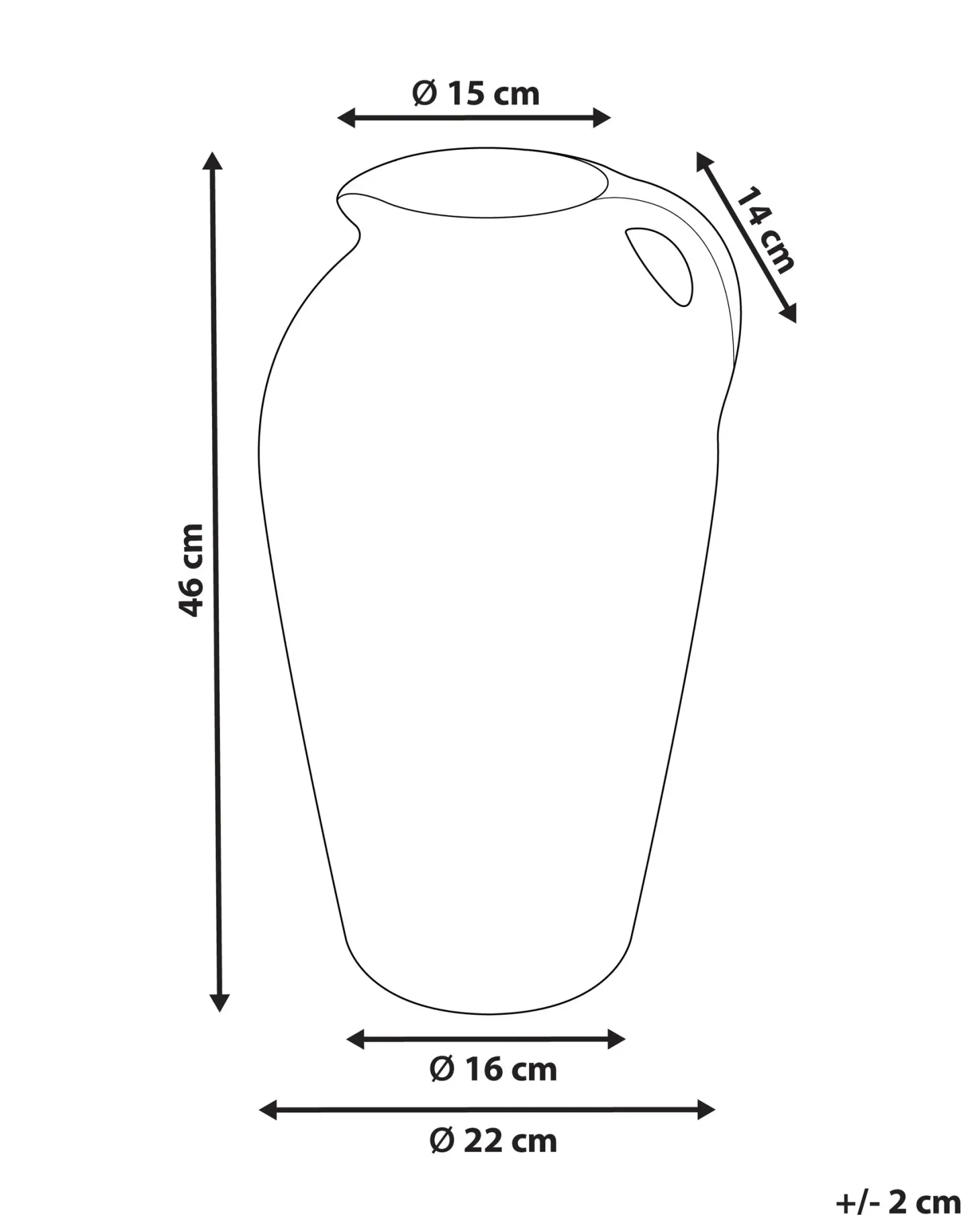 Wazon dekoracyjny TAIPING Ceramika 46 cm Piaskowy