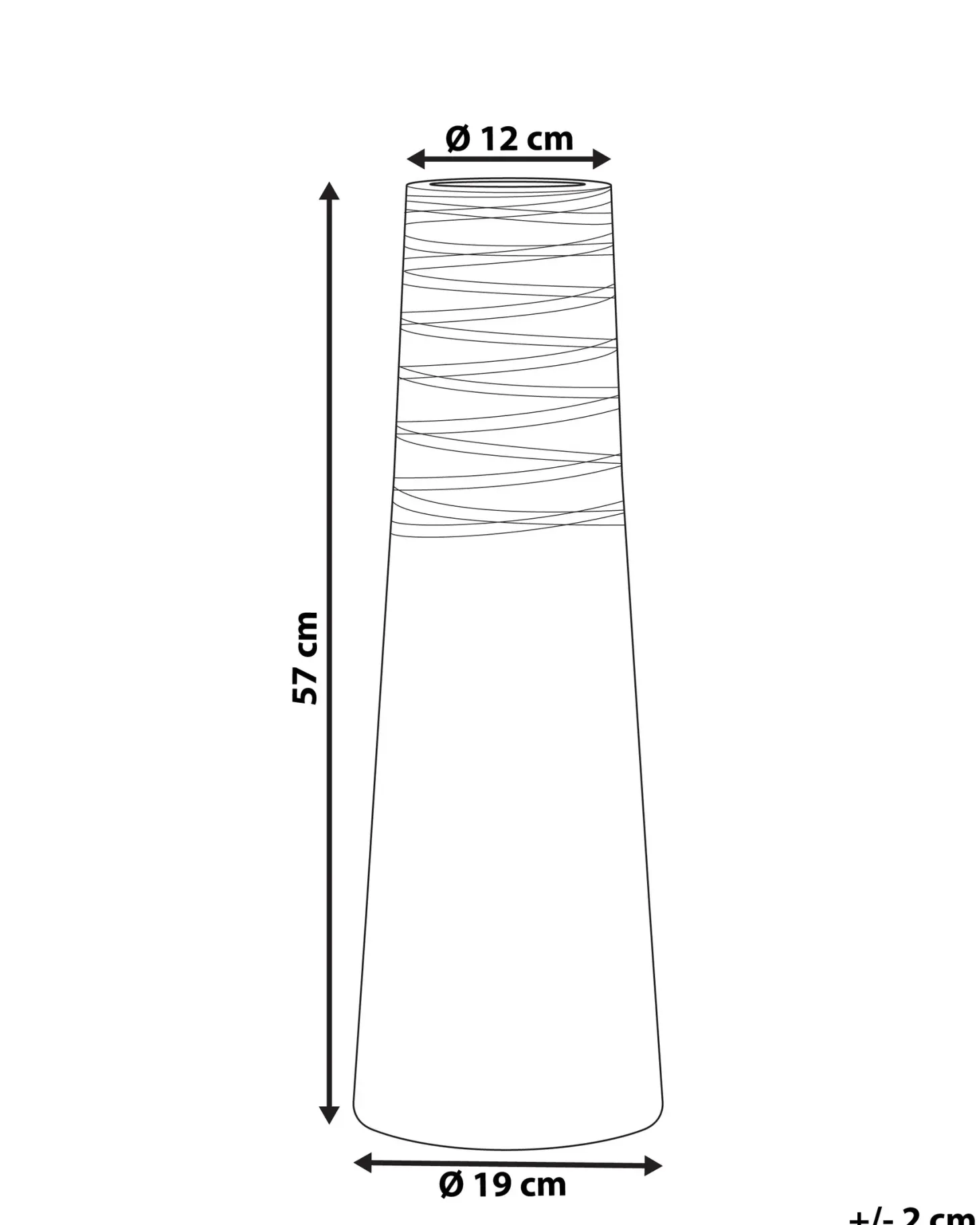 Wazon dekoracyjny TARRAGONA Ceramika 57 cm Biały