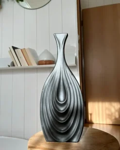 Wazon dekoracyjny THAPSUS Ceramika 39 cm Czarny