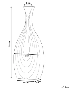 Wazon dekoracyjny THAPSUS Ceramika 39 cm Czarny