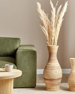 Wazon dekoracyjny TRINISA Rattan 70 cm Naturalny