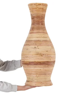Wazon dekoracyjny TRINISA Rattan 70 cm Naturalny