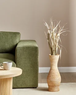 Wazon dekoracyjny TRINISA Rattan 50 cm Naturalny