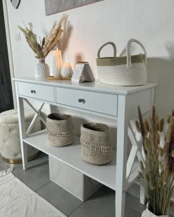 Wazon dekoracyjny XANTHOS Kamionka 32 cm Biały