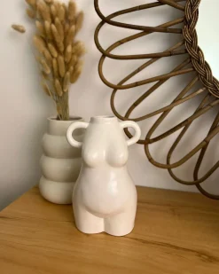 Wazon na kwiaty AIGIO Ceramika 25 cm Biały