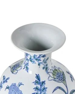 Wazon na kwiaty BERGA Porcelana 36 cm Biały/ niebieski