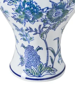 Wazon na kwiaty BERGA Porcelana 36 cm Biały/ niebieski