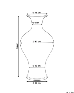 Wazon na kwiaty BERGA Porcelana 36 cm Biały/ niebieski