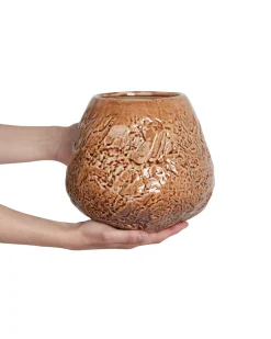 Wazon na kwiaty BETTA Kamionka 22 cm Brązowy