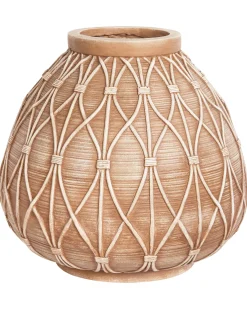 Wazon na kwiaty DOMOKOS Ceramika 38 cm Jasnobrązowy