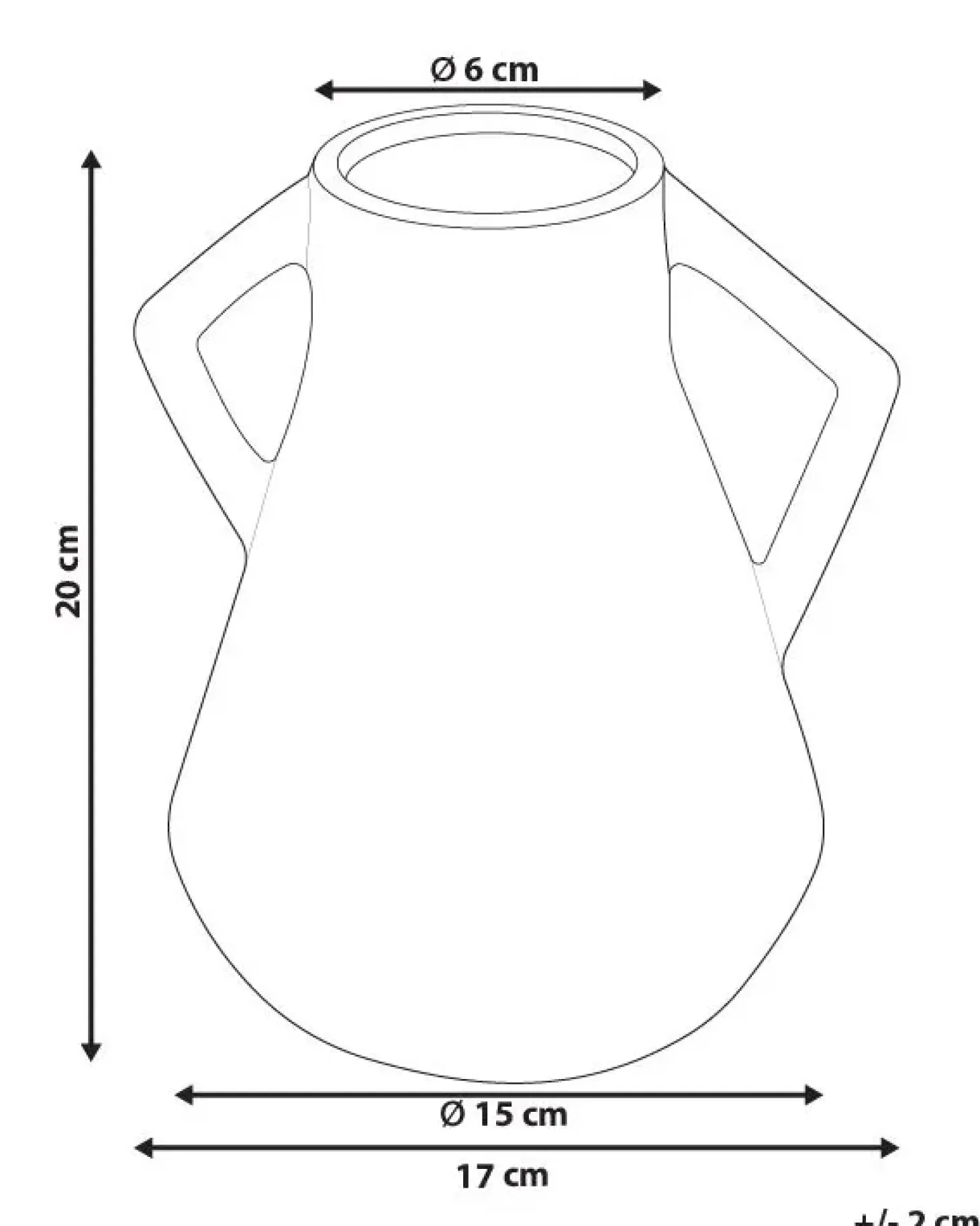 Wazon na kwiaty FERMI Ceramika 20 cm Czarny
