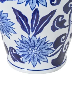 Wazon na kwiaty GIRONA Porcelana 35 cm Biały/ niebieski