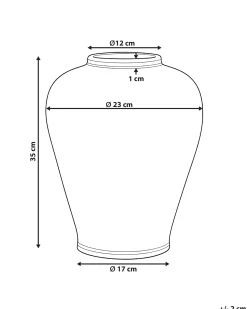 Wazon na kwiaty GIRONA Porcelana 35 cm Biały/ niebieski