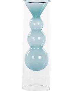 Wazon na kwiaty KALOCHI Szkło 27 cm Turkusowy