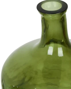 Wazon na kwiaty KERALA Szkło 30 cm Oliwkowy