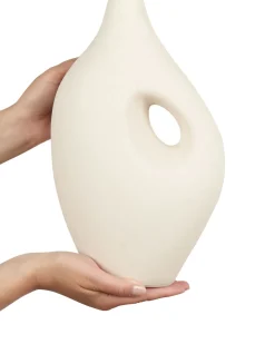 Wazon na kwiaty KOMOTINI Ceramika 32 cm Złamana biel