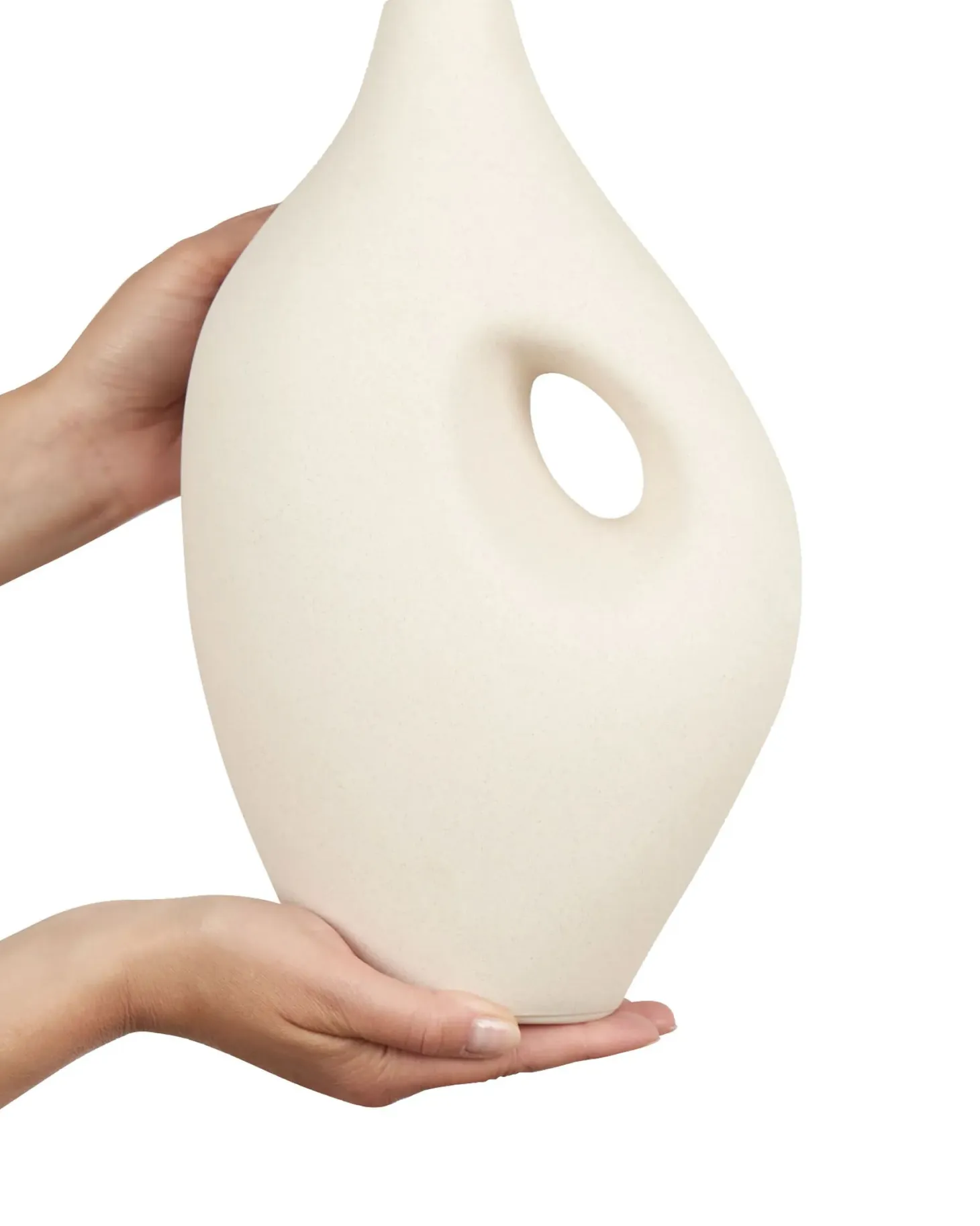 Wazon na kwiaty KOMOTINI Ceramika 32 cm Złamana biel