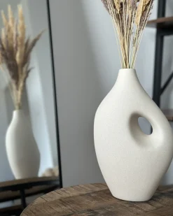 Wazon na kwiaty KOMOTINI Ceramika 32 cm Złamana biel