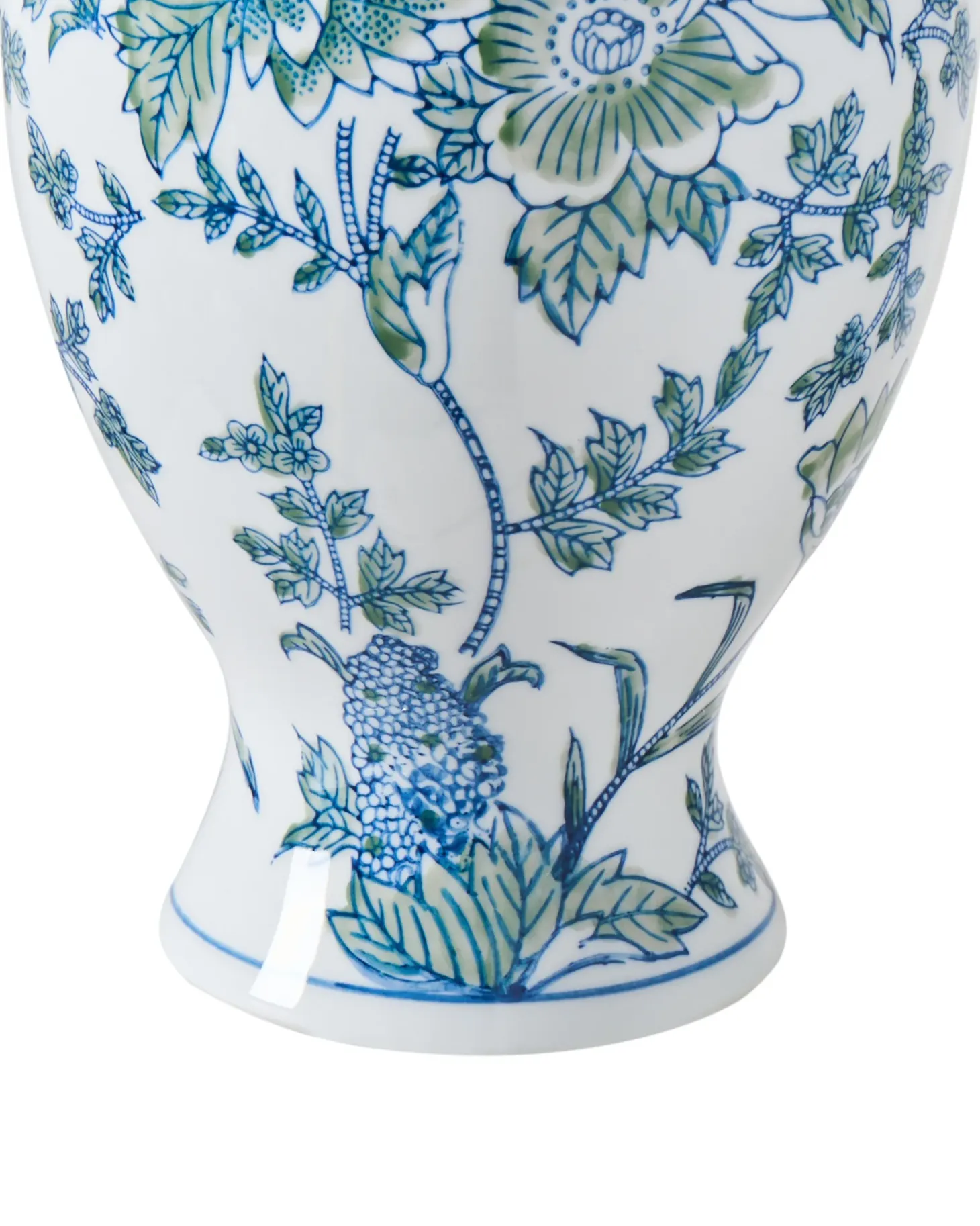 Wazon na kwiaty LLANES Porcelana 36 cm Biały/ niebieski