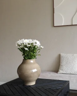 Wazon na kwiaty MAGAN Ceramika 31 cm Beżowoszary