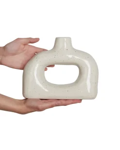Wazon na kwiaty MOONEYE Kamionka 19 cm Złamana biel