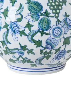 Wazon na kwiaty MOSTOLES Porcelana 45 cm Biały/ niebieski