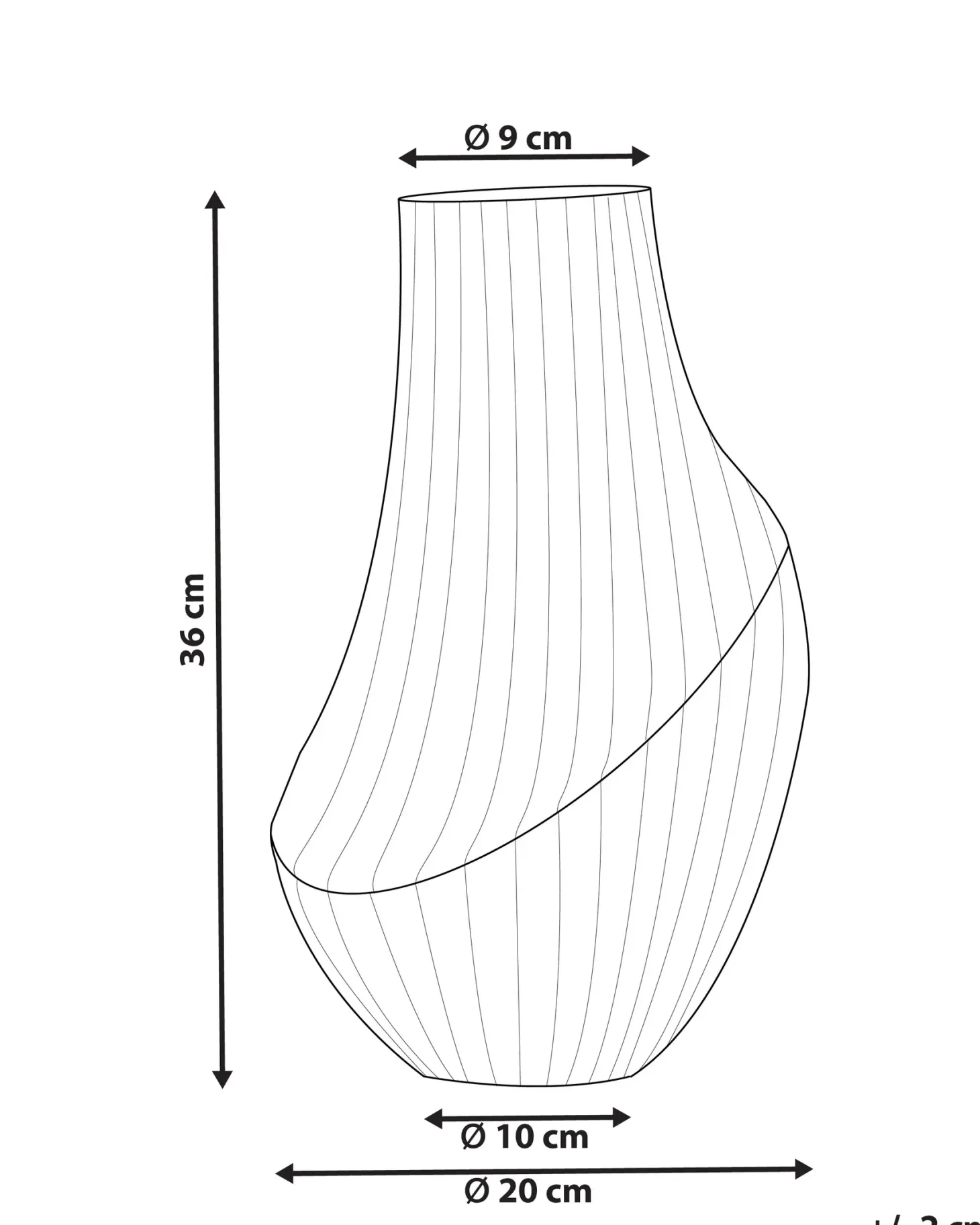 Wazon na kwiaty MYRSINA Szkło 36 cm Szary