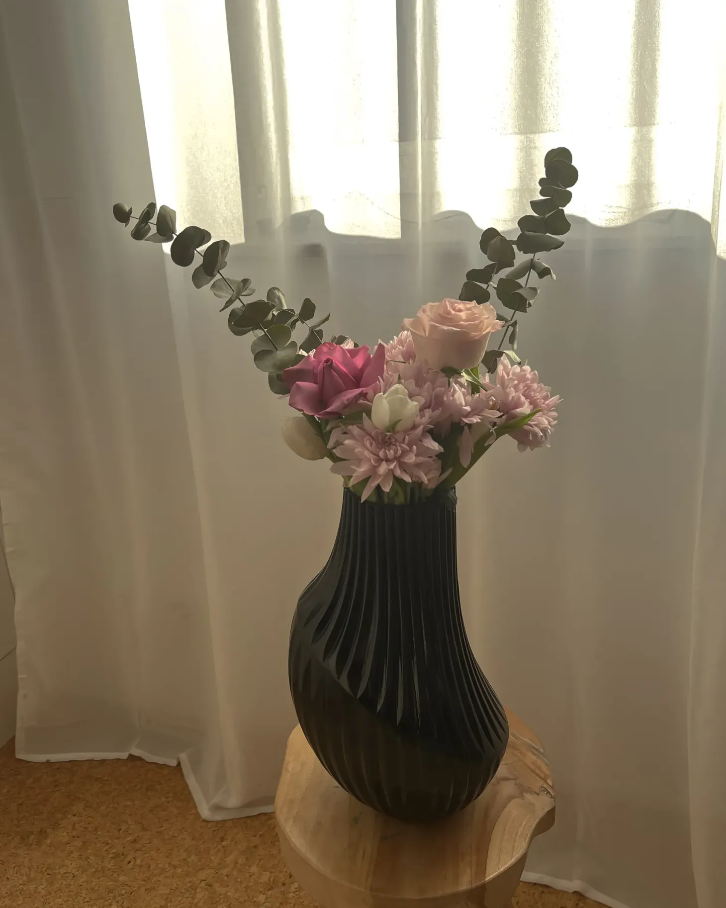 Wazon na kwiaty MYRSINA Szkło 36 cm Szary