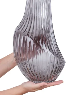 Wazon na kwiaty MYRSINA Szkło 36 cm Szary