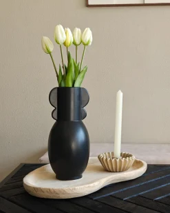 Wazon na kwiaty MYTILENE Ceramika 29 cm Czarny