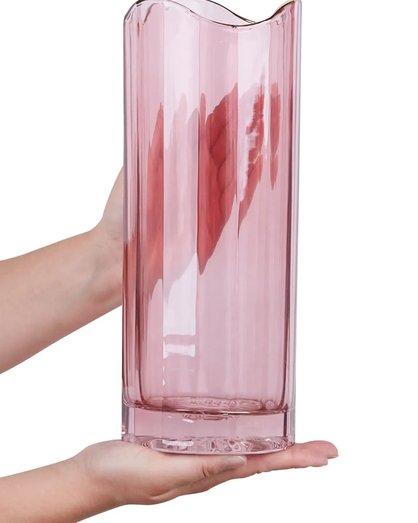 Wazon na kwiaty PERDIKI Szkło 30 cm Różowy