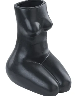 Wazon na kwiaty PYRGOS Ceramika 22 cm Czarny
