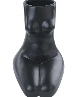 Wazon na kwiaty PYRGOS Ceramika 22 cm Czarny