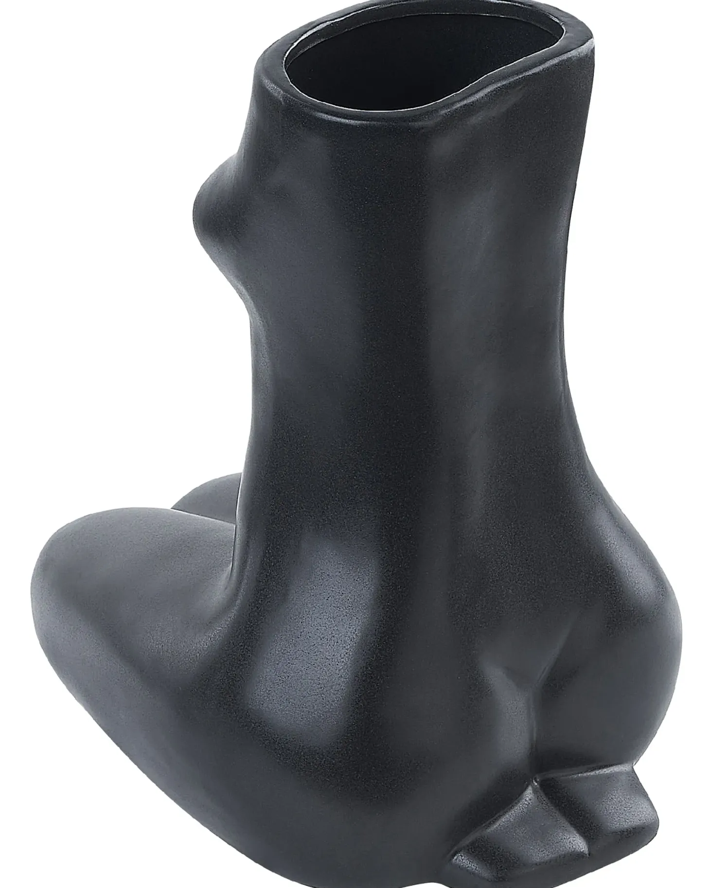Wazon na kwiaty PYRGOS Ceramika 22 cm Czarny