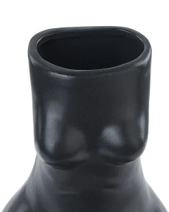Wazon na kwiaty PYRGOS Ceramika 22 cm Czarny