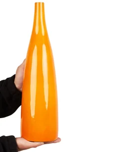 Wazon na kwiaty SABADELL Ceramika 50 cm Pomarańczowy