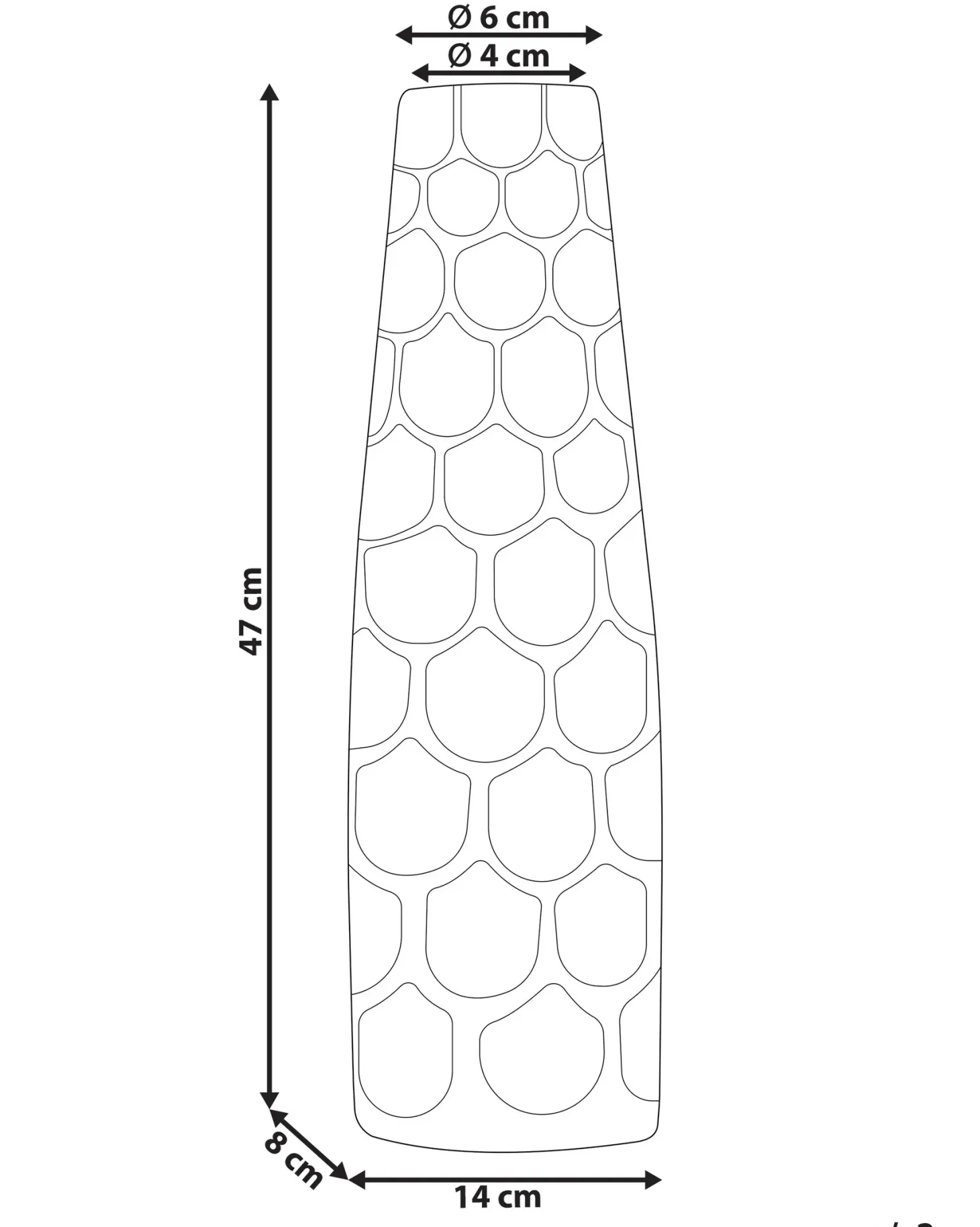 Wazon na kwiaty SUKHOTHAI Metal 47 cm Srebrny