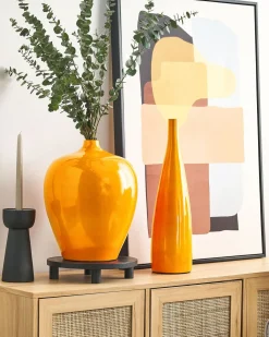 Wazon na kwiaty TERRASA Ceramika 37 cm Pomarańczowy