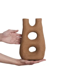 Wazon na kwiaty UARU Kamionka 27 cm Brązowy