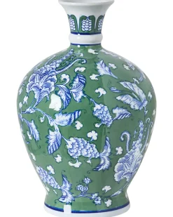 Wazon na kwiaty VALLADOLID Porcelana 36 cm Zielony