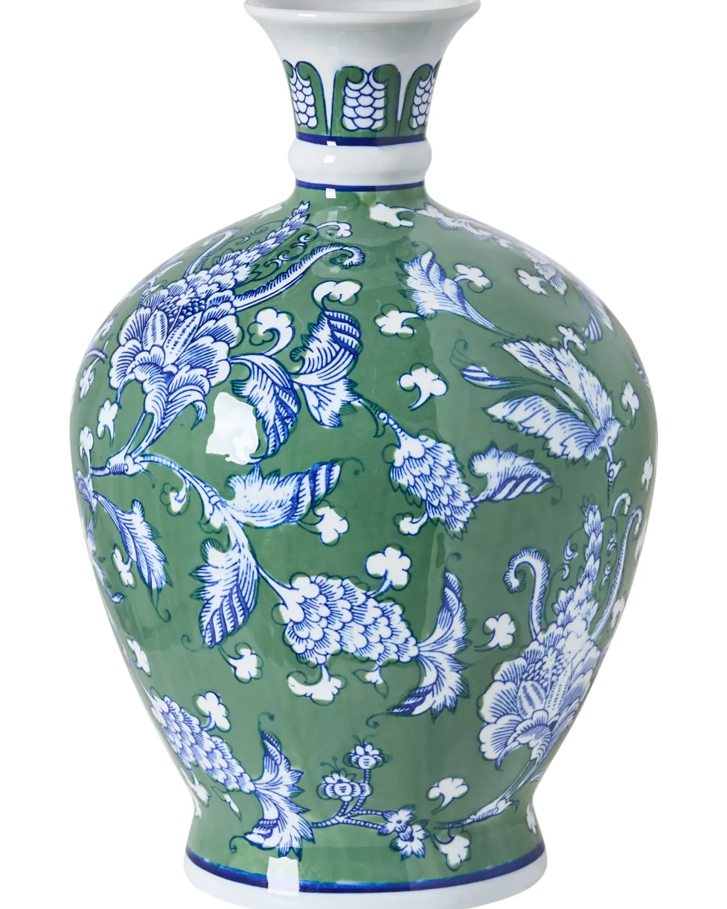 Wazon na kwiaty VALLADOLID Porcelana 36 cm Zielony