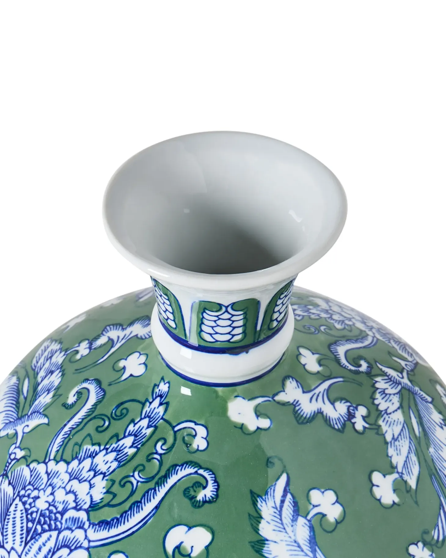 Wazon na kwiaty VALLADOLID Porcelana 36 cm Zielony