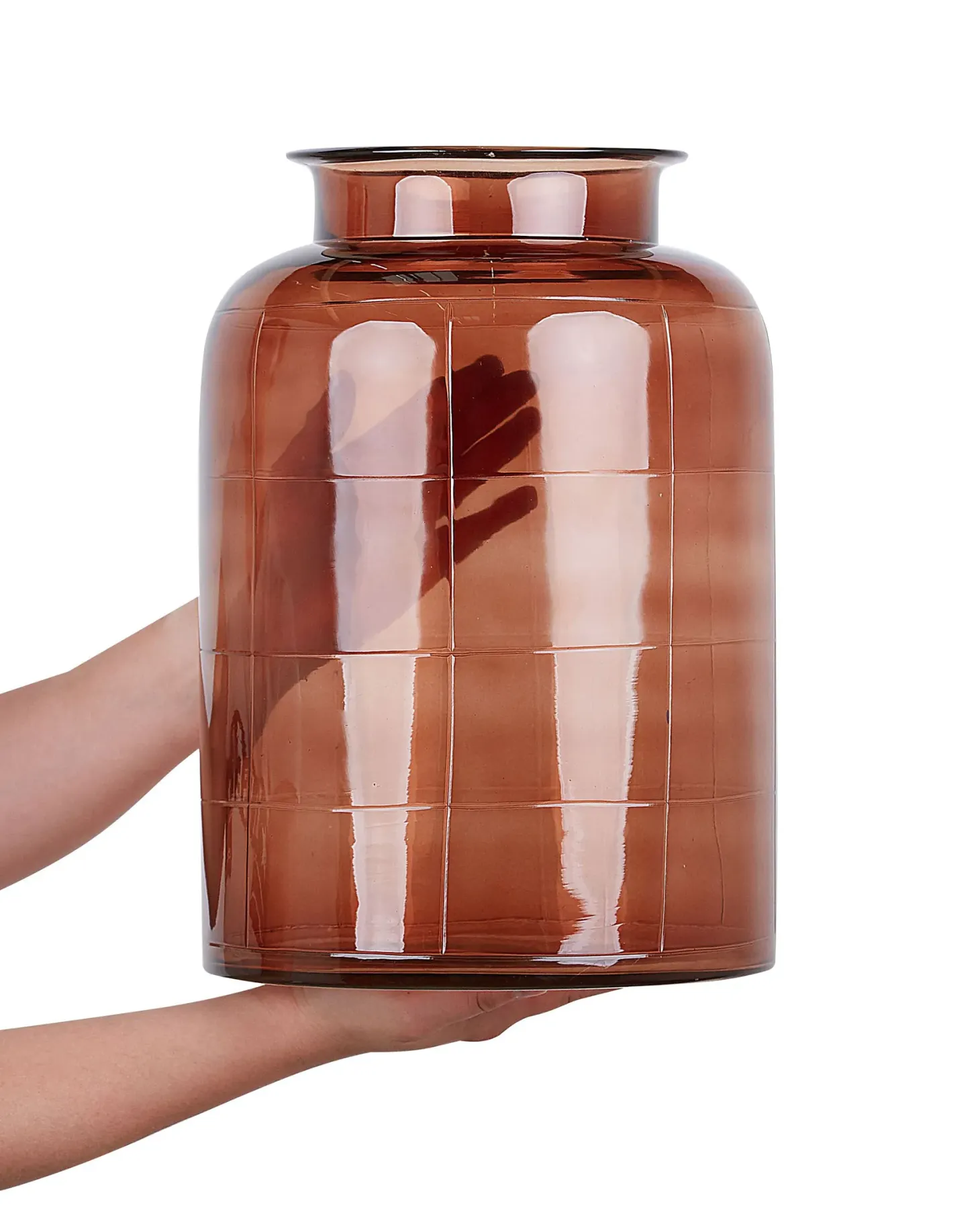 Wazon na kwiaty VINDALOO Szkło 35 cm Złoty brąz
