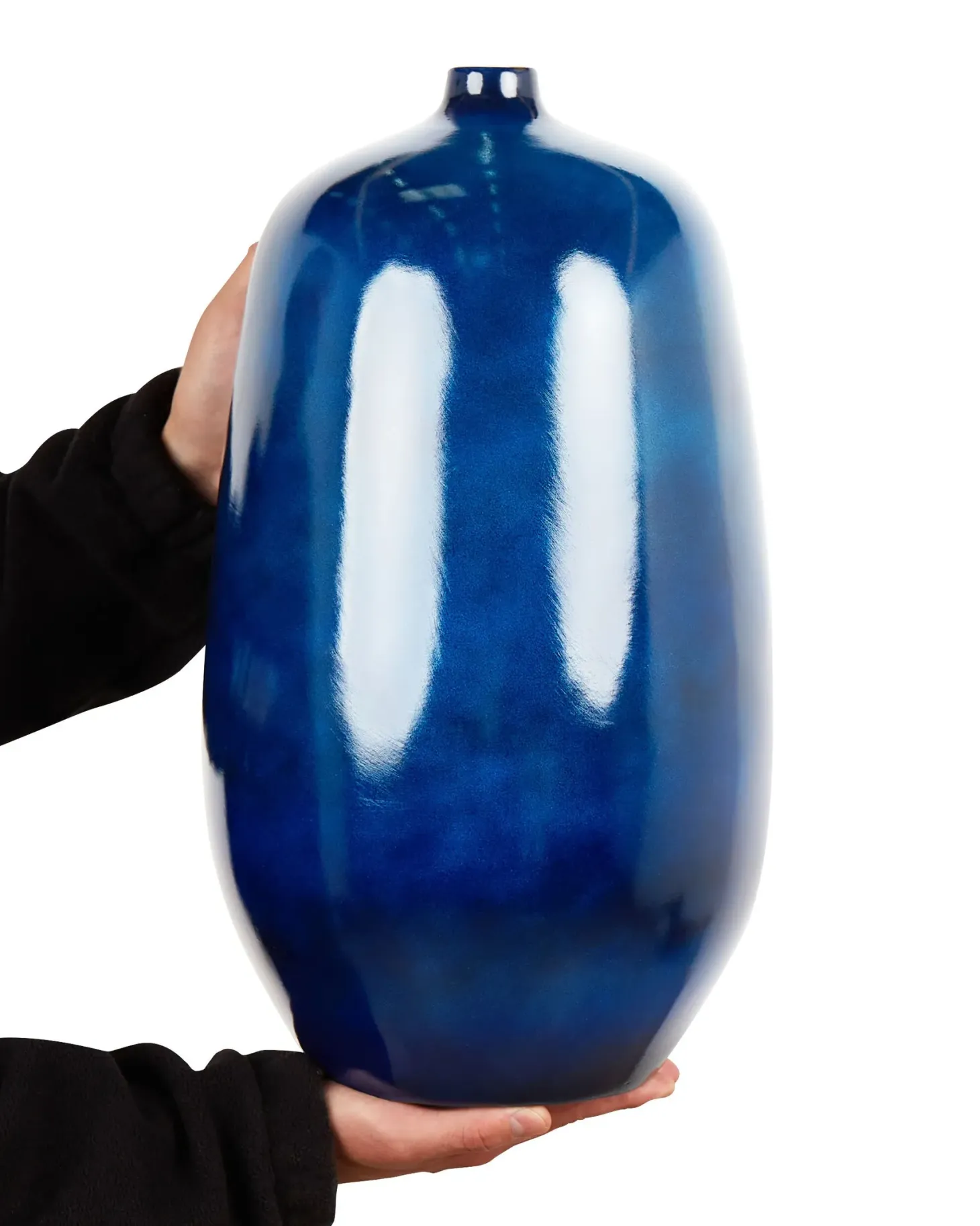 Wazon na kwiaty VITORIA Ceramika 45 cm Ciemnoniebieski