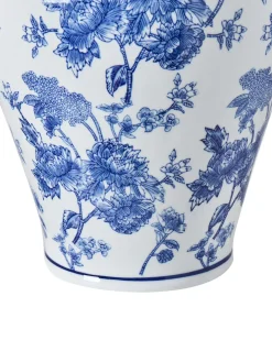 Wazon z pokrywką ALFARO Porcelana 46 cm Biały/ niebieski